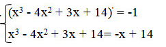 у=-х+14 параллельна касательной к графику функции у=х^3-4х^2+3х+14